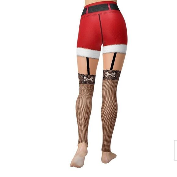 Fierce Pulse CALL ME SANTA CHRISTMAS YOGA LEGGINGS Size Medium - Picture 2 of 11